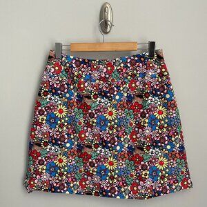 Loukeith Women’s Skort XL Colorful Flower Extra Large Golf Festival Skirt 70’s